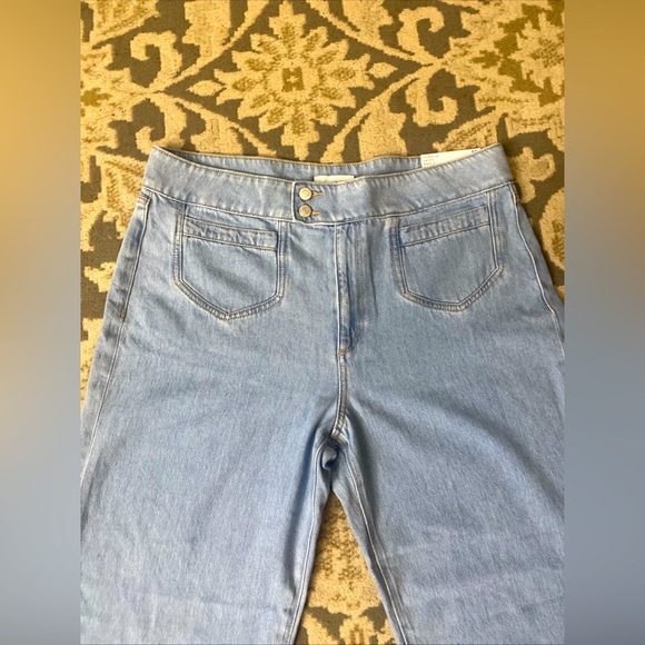 The Loft Patch Pocket High Rise Wide Leg Jeans Size 33 - Picture 5 of 16